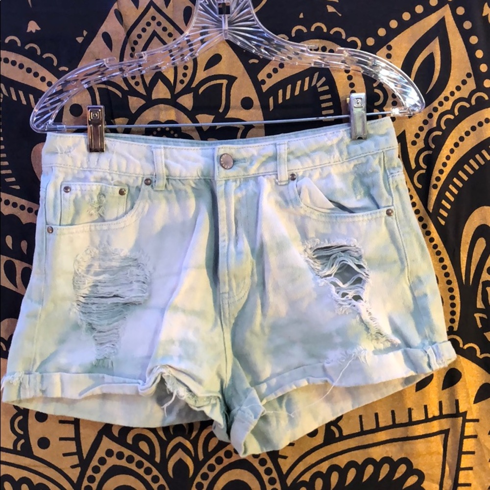 Blue and white forever 21 short shorts